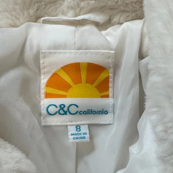 C&C California Kids White Puffer Jacket - Picture 2 of 4